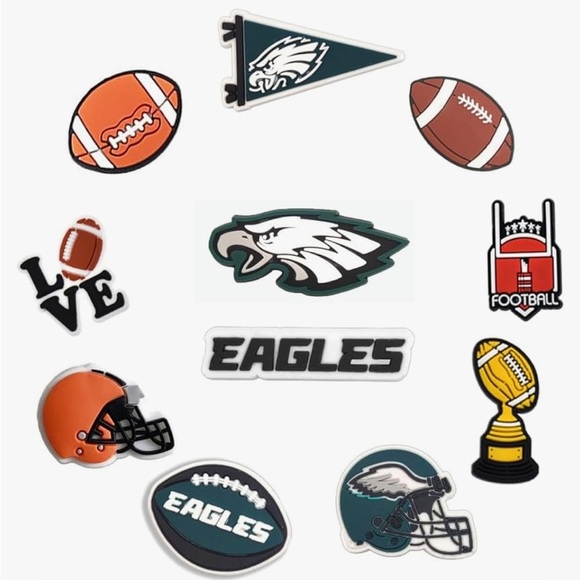 Football Shoe Decoration Charms Multi Pack Unisex-Adult Teens - 9 PC per Team - Picture 5 of 10